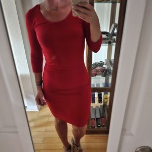 Express Side Ruched Body Con Dress